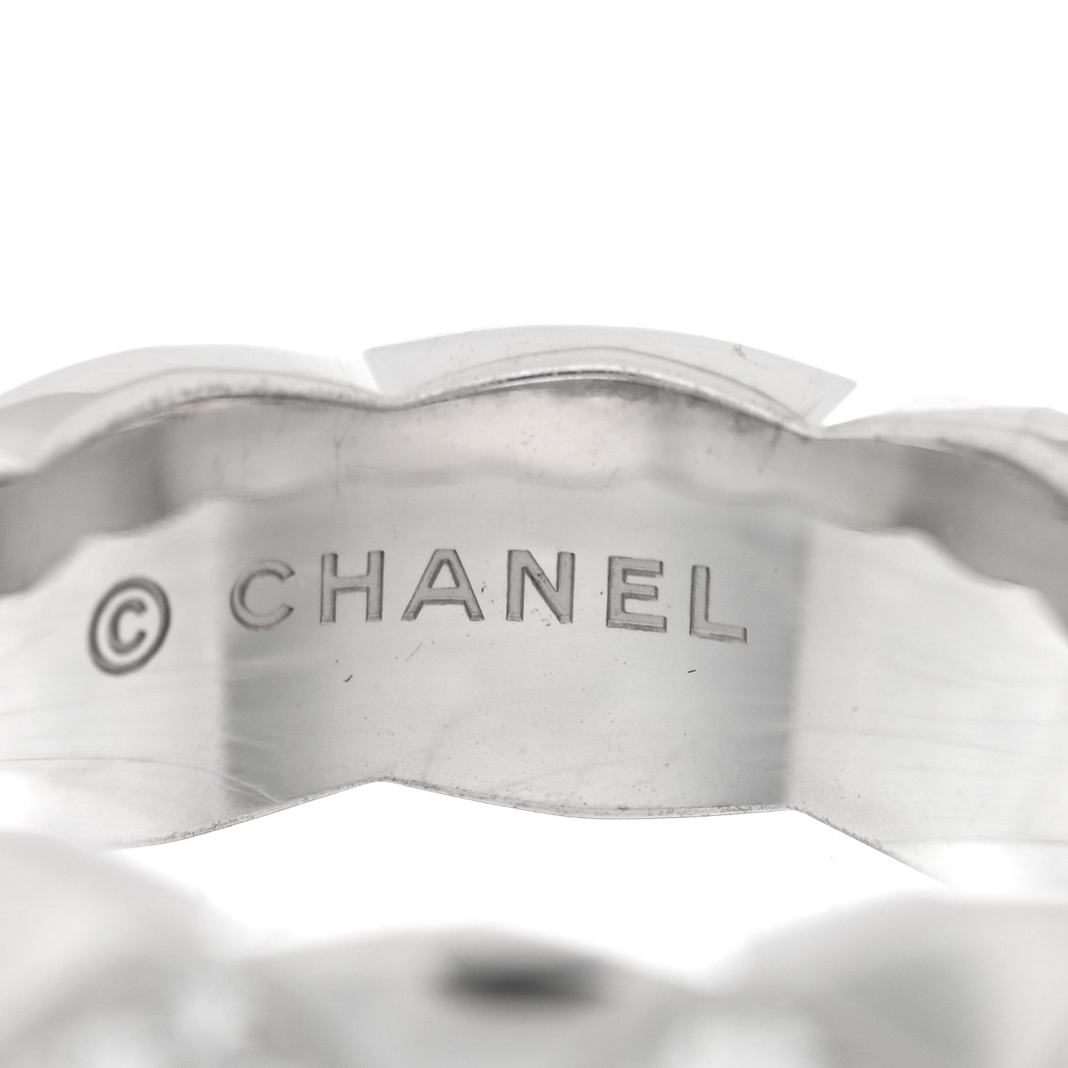 Chanel 18K White Gold Diamond Small Coco Crush Ring 54 7 4 of 4