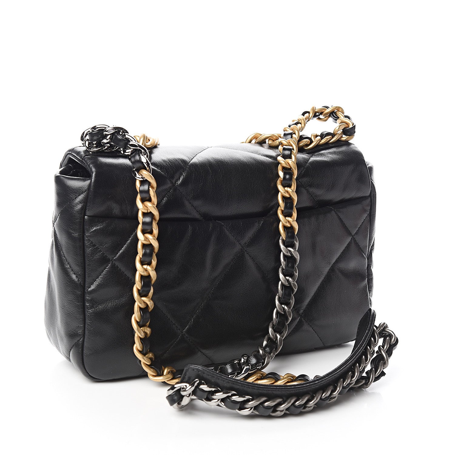 Chanel Lambskin Quilted Medium 19 Flap Black 2 of 10