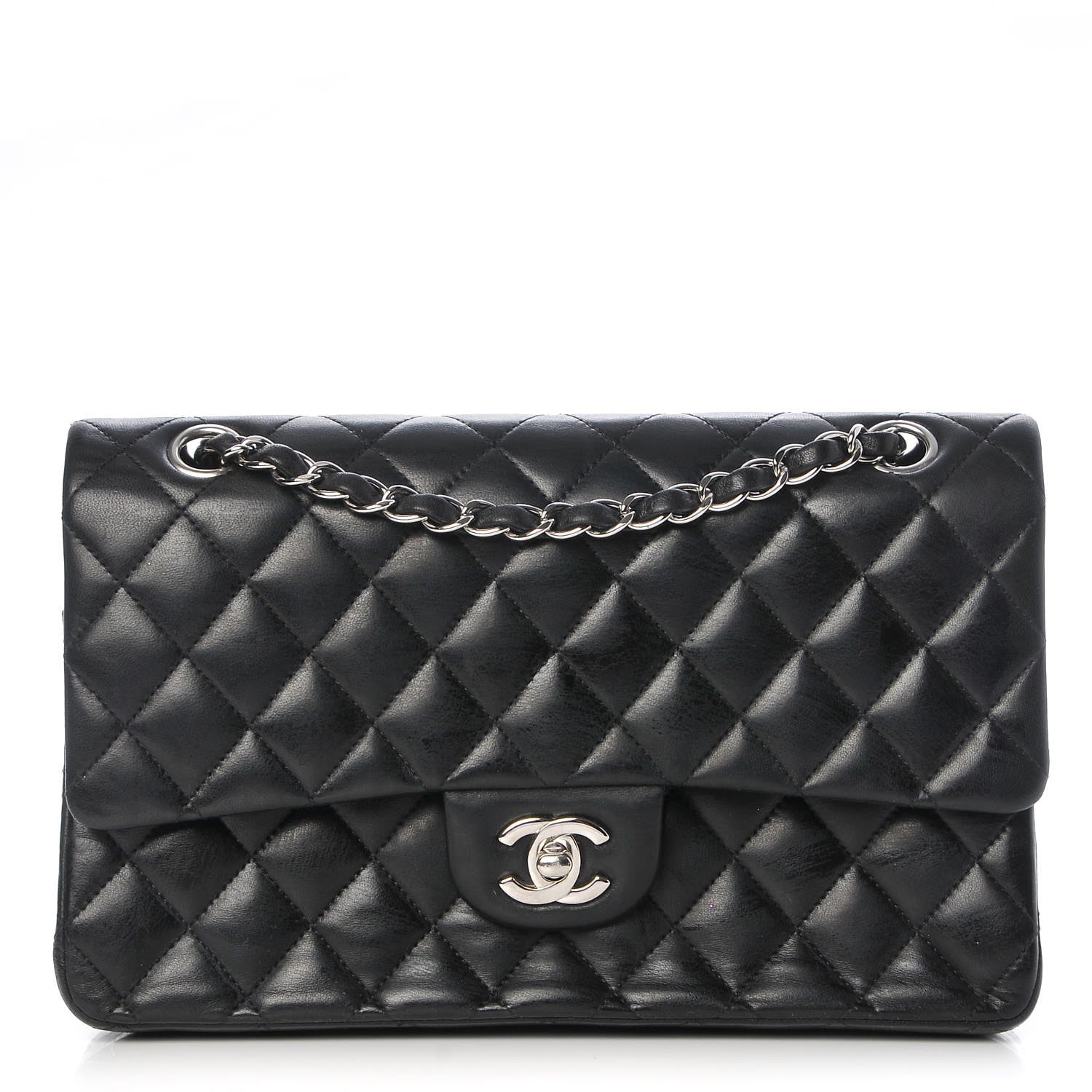 Chanel Lambskin Quilted Medium Double Flap Black 1 of 14