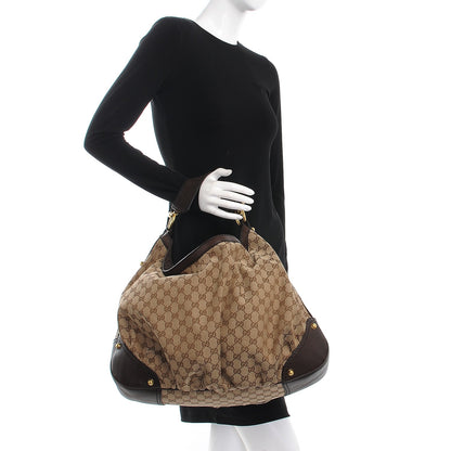 Gucci Monogram Large Jockey Hobo Dark Brown 2 of 7