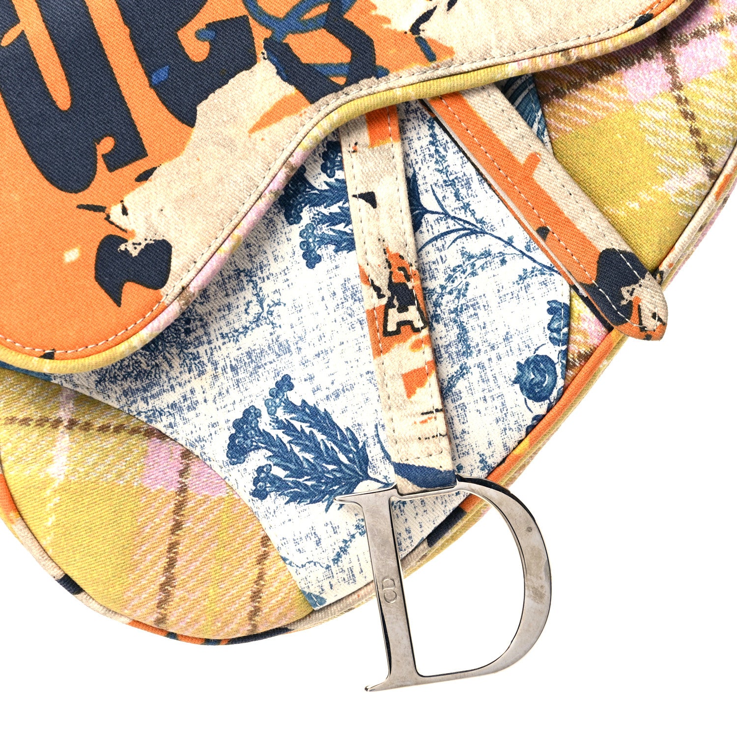 Christian Dior Canvas Print Saddle Bag Multicolor 7 of 9