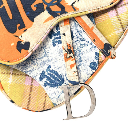 Christian Dior Canvas Print Saddle Bag Multicolor 7 of 9