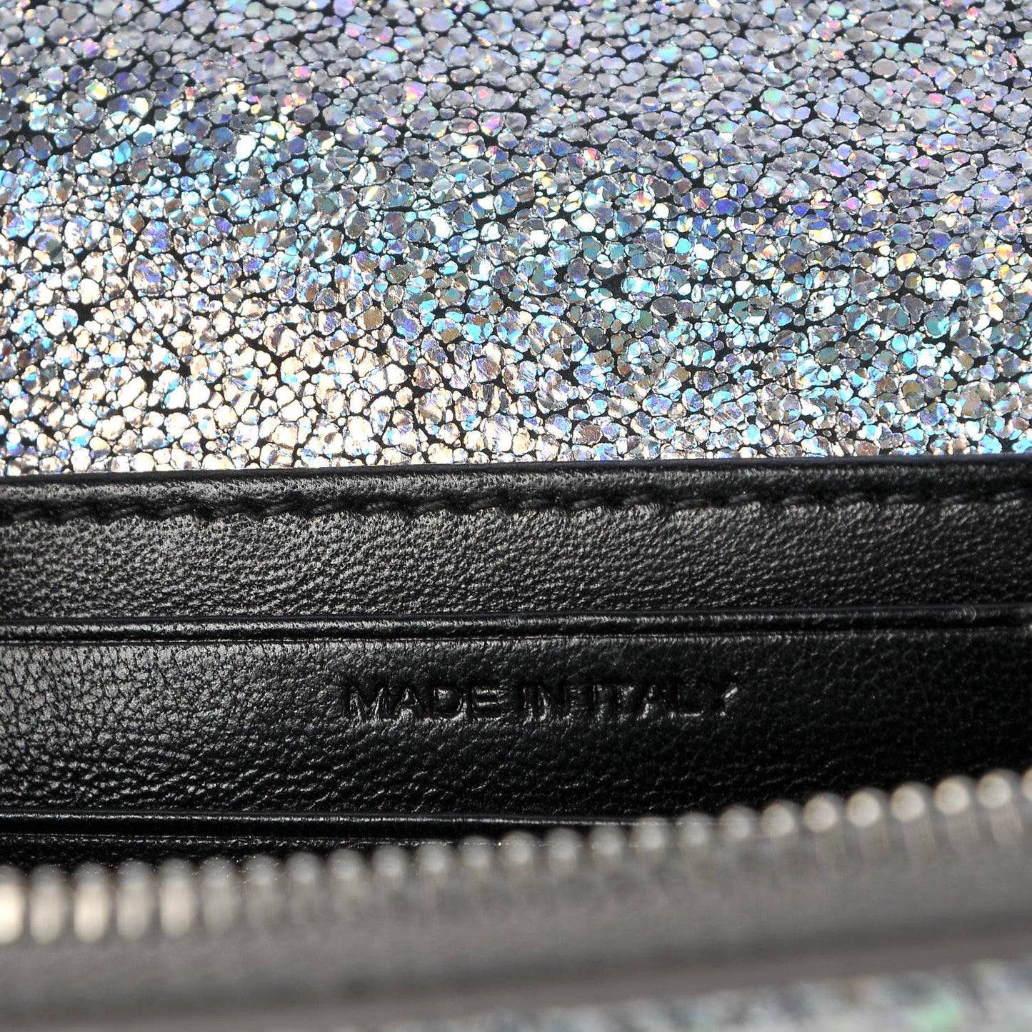 Metallic Crackled Calfskin Monogram Sunset Chain Wallet Star Light