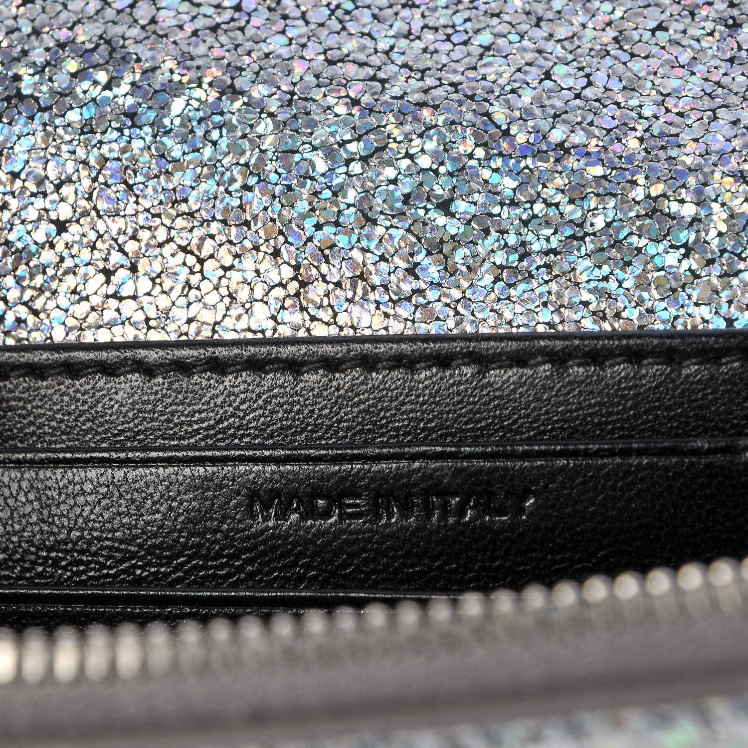 Saint Laurent Metallic Crackled Calfskin Monogram Sunset Chain Wallet Star Light 6 of 15