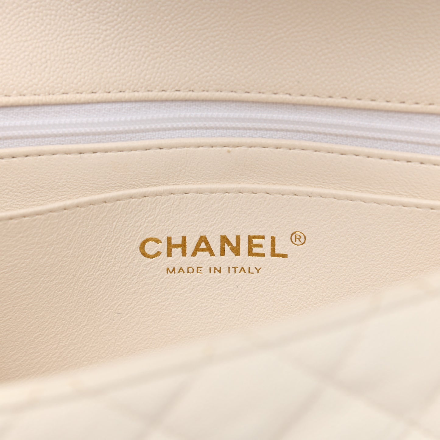 Caviar Quilted Mini Top Handle Rectangular Flap White