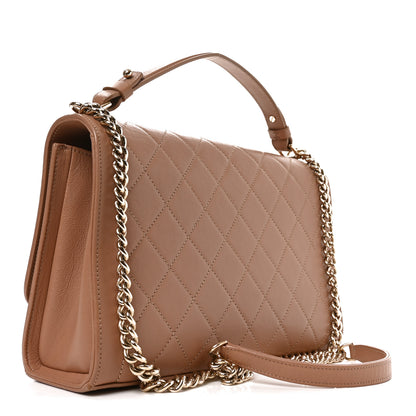 Chanel Grained Calfskin Quilted Large Label Click Flap Bag Beige 3 of 10