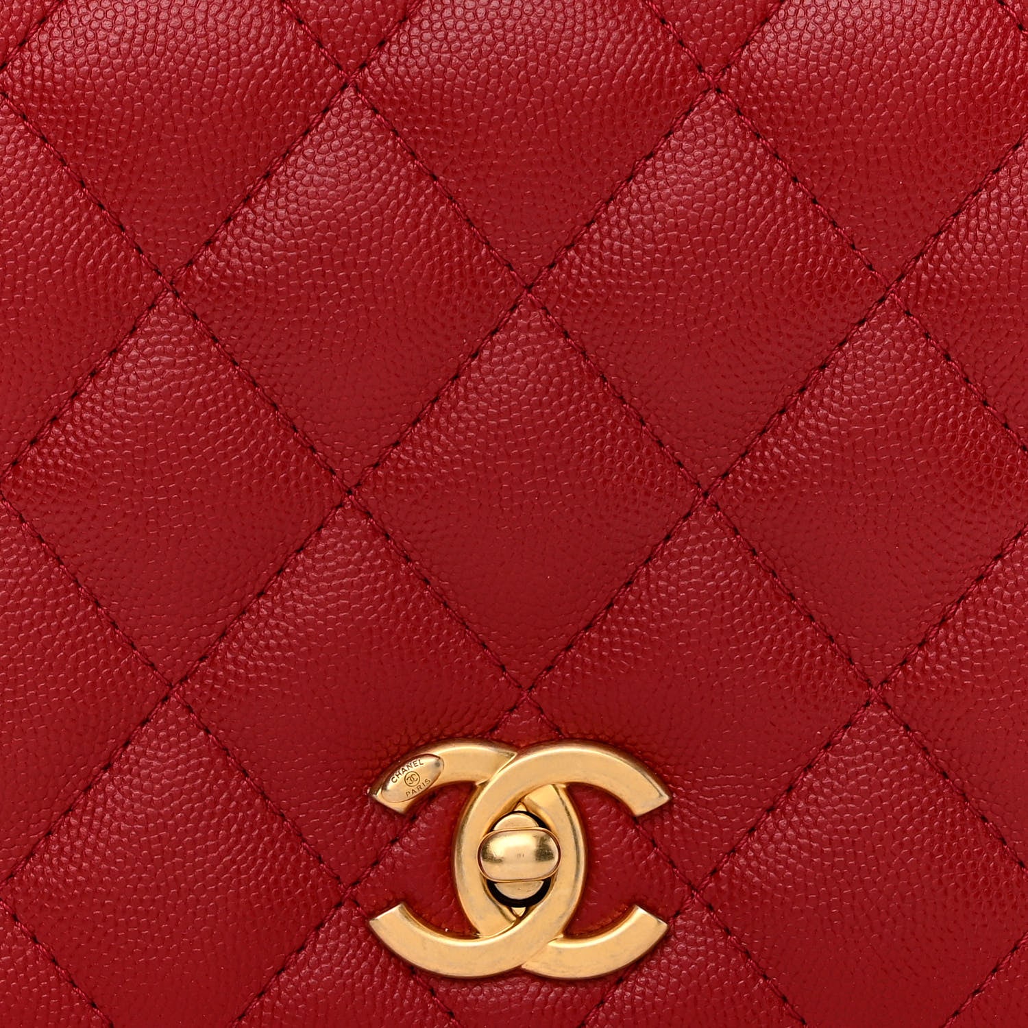 Chanel Caviar Quilted Mini Top Handle Flap Red 9 of 12
