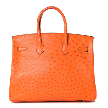 Hermes Ostrich Birkin 35 Orange 21 of 35