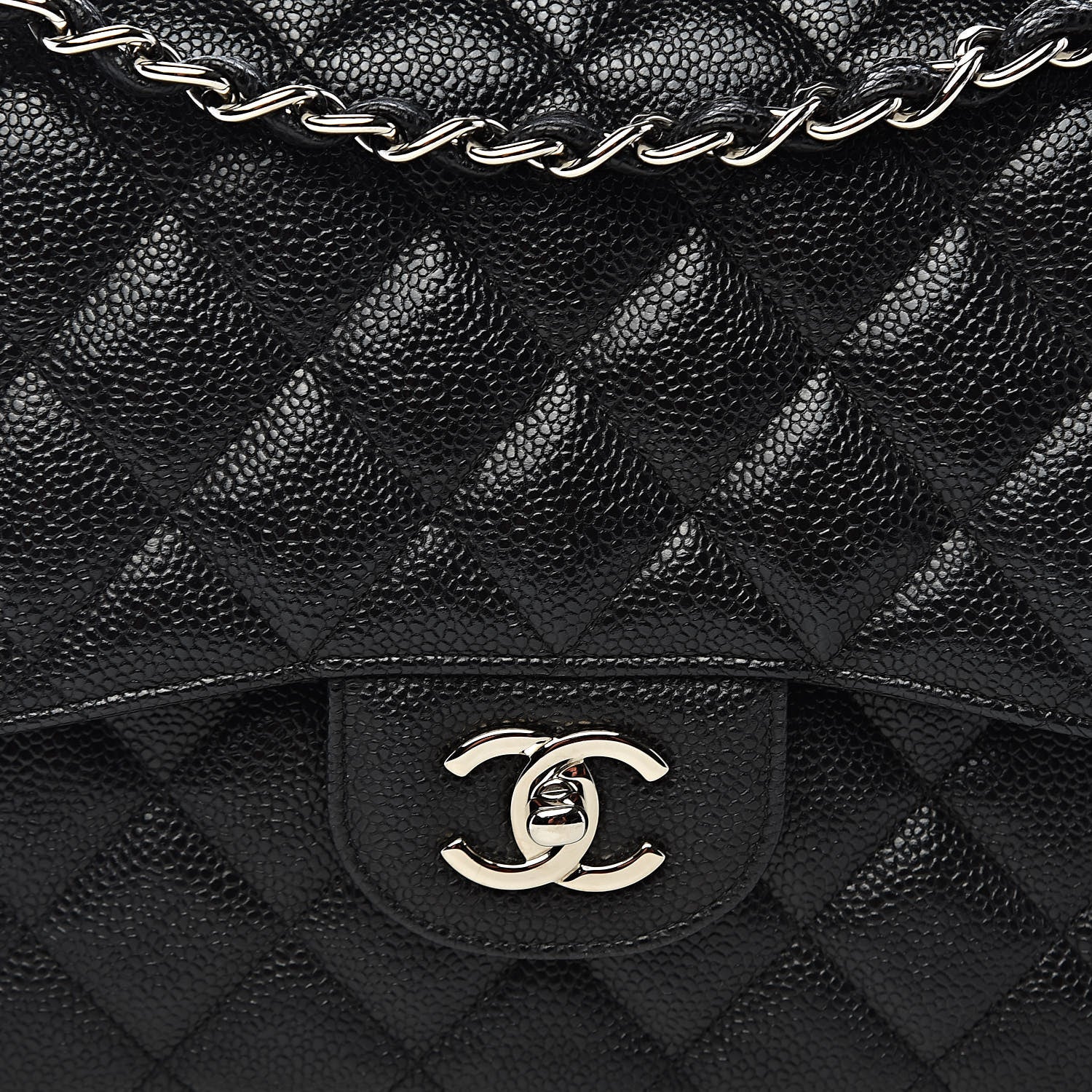 Chanel Caviar Quilted Jumbo Double Flap Black 10 of 11