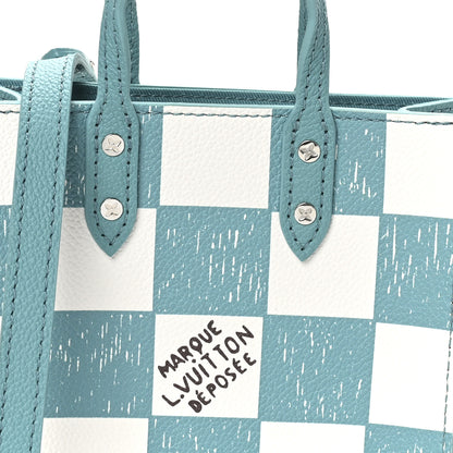 Louis Vuitton Calfskin Damier Sac Plat XS Blue Teal 7 of 9