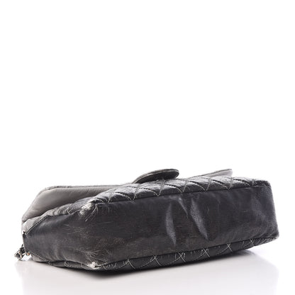 Chanel Vinyl Quilted Jumbo Melrose Degrade Flap Black 5 of 15