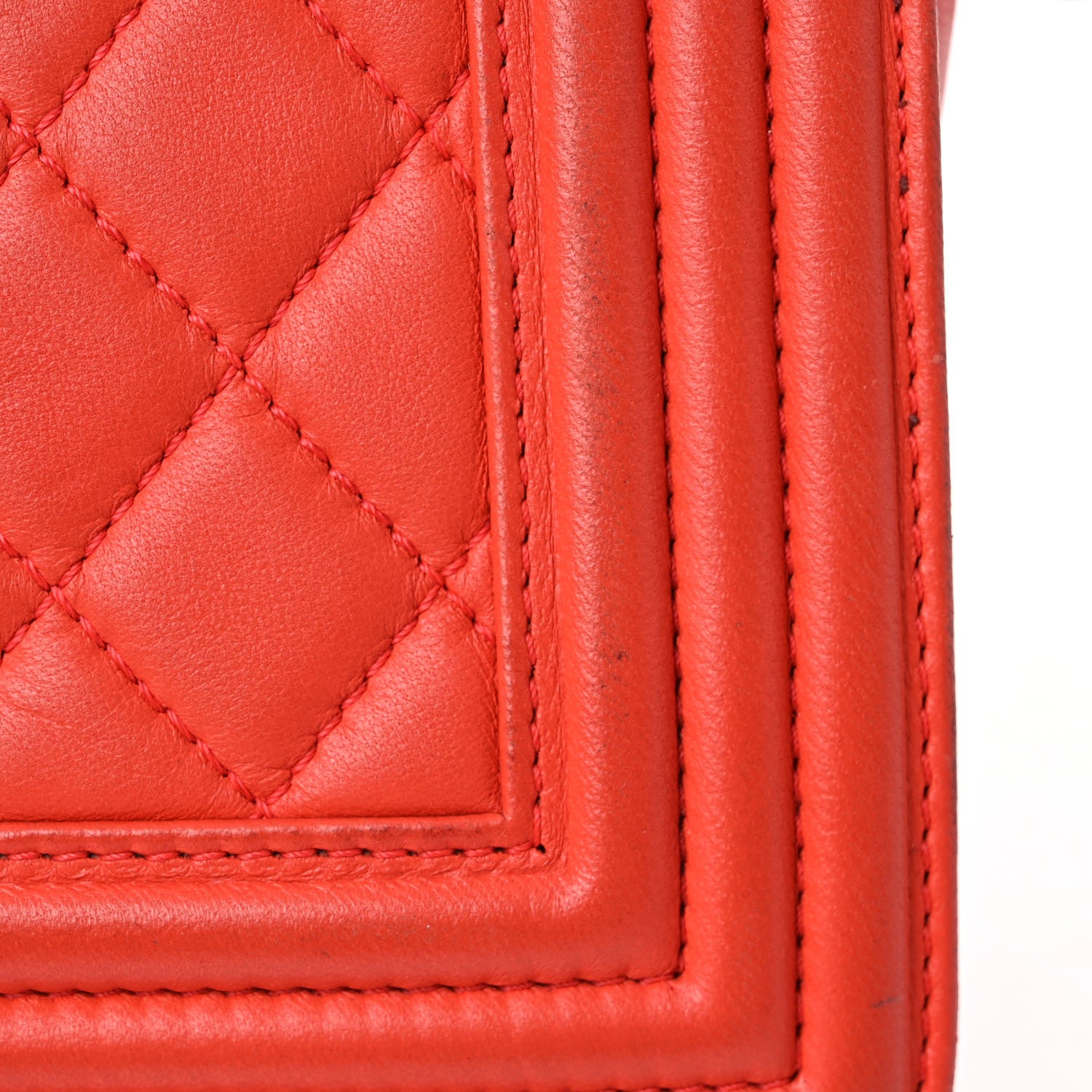 Chanel Lambskin Stingray Quilted Small Boy Flap Orange 15 of 20