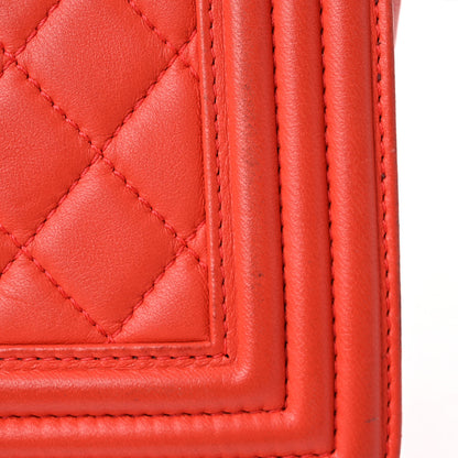 Chanel Lambskin Stingray Quilted Small Boy Flap Orange 15 of 20