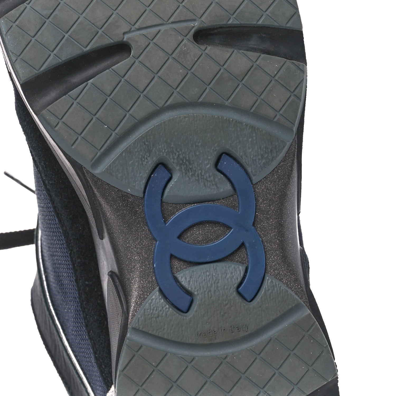 Chanel Canvas Suede Calfskin Womens CC Sneakers 40 Dark Blue 6 of 8