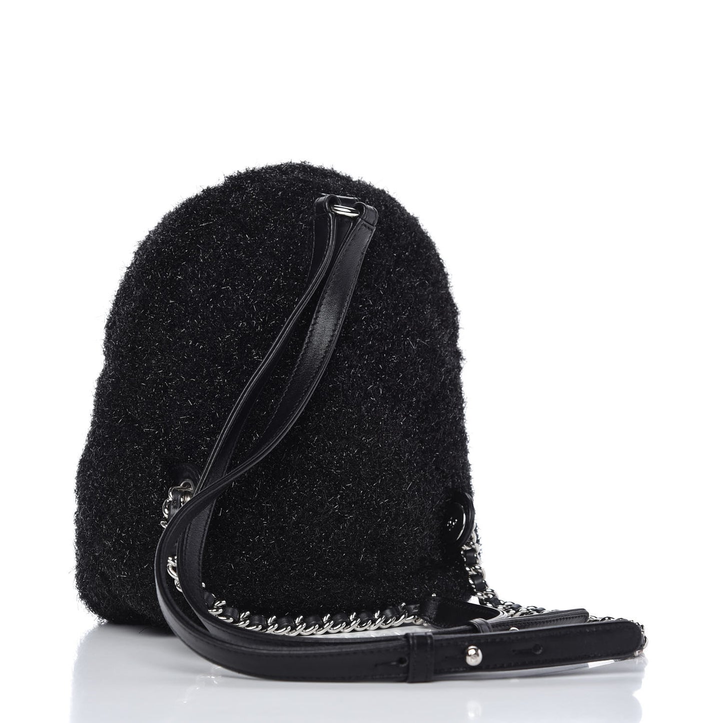 Lurex Knit Mini Pluto Glitter Backpack Black