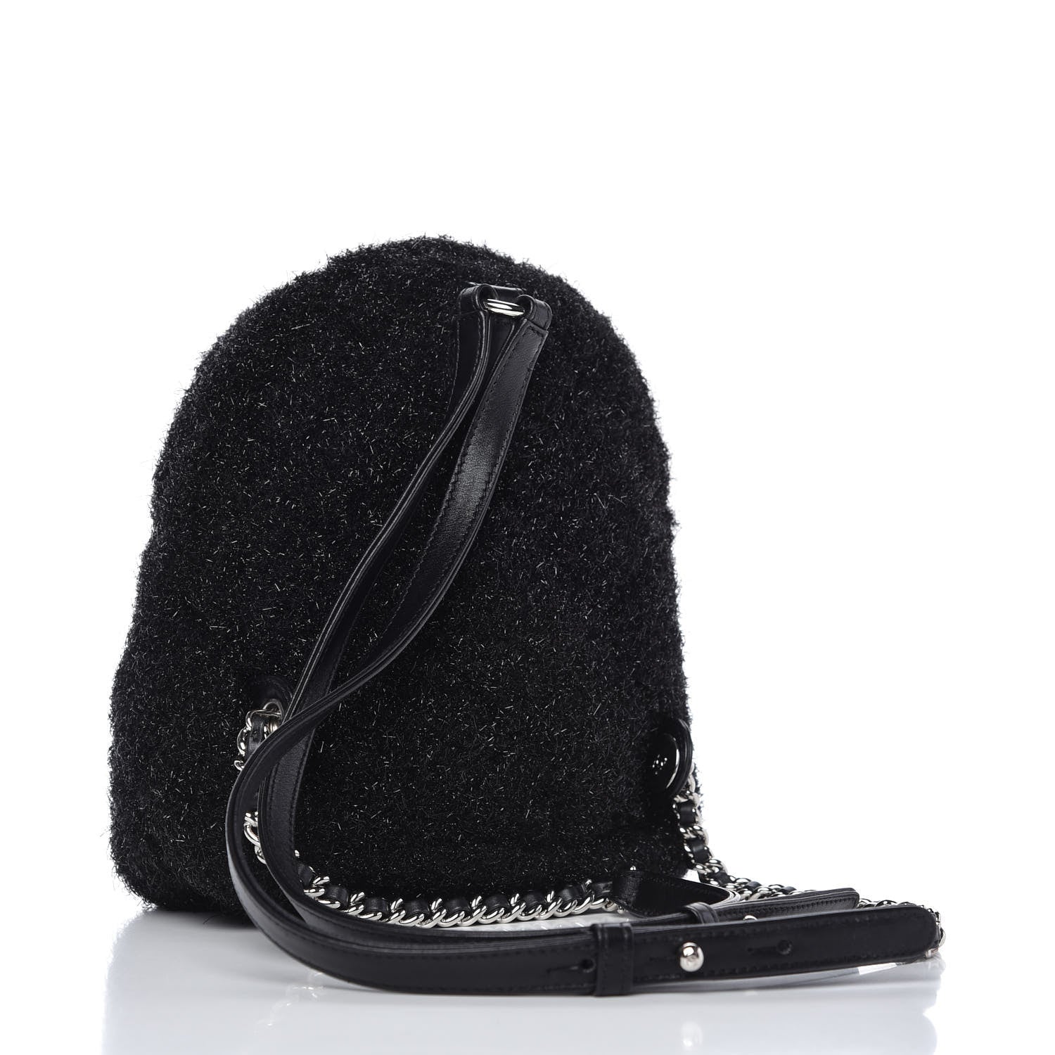Chanel Lurex Knit Mini Pluto Glitter Backpack Black 3 of 10