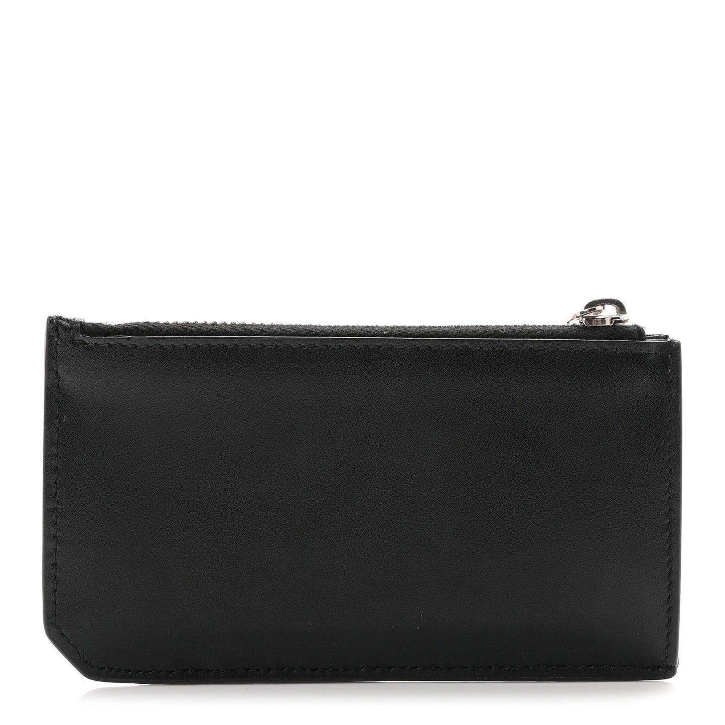Calfskin 5 Fragments Zip Pouch Card Holder Black