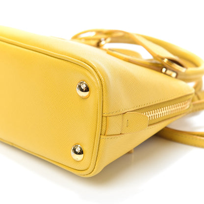 Prada Saffiano Lux Mini Promenade Tote Yellow 9 of 9