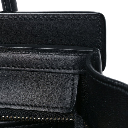Celine Bullhide Calfskin Nubuck Bi-Color Nano Luggage Black White 10 of 11