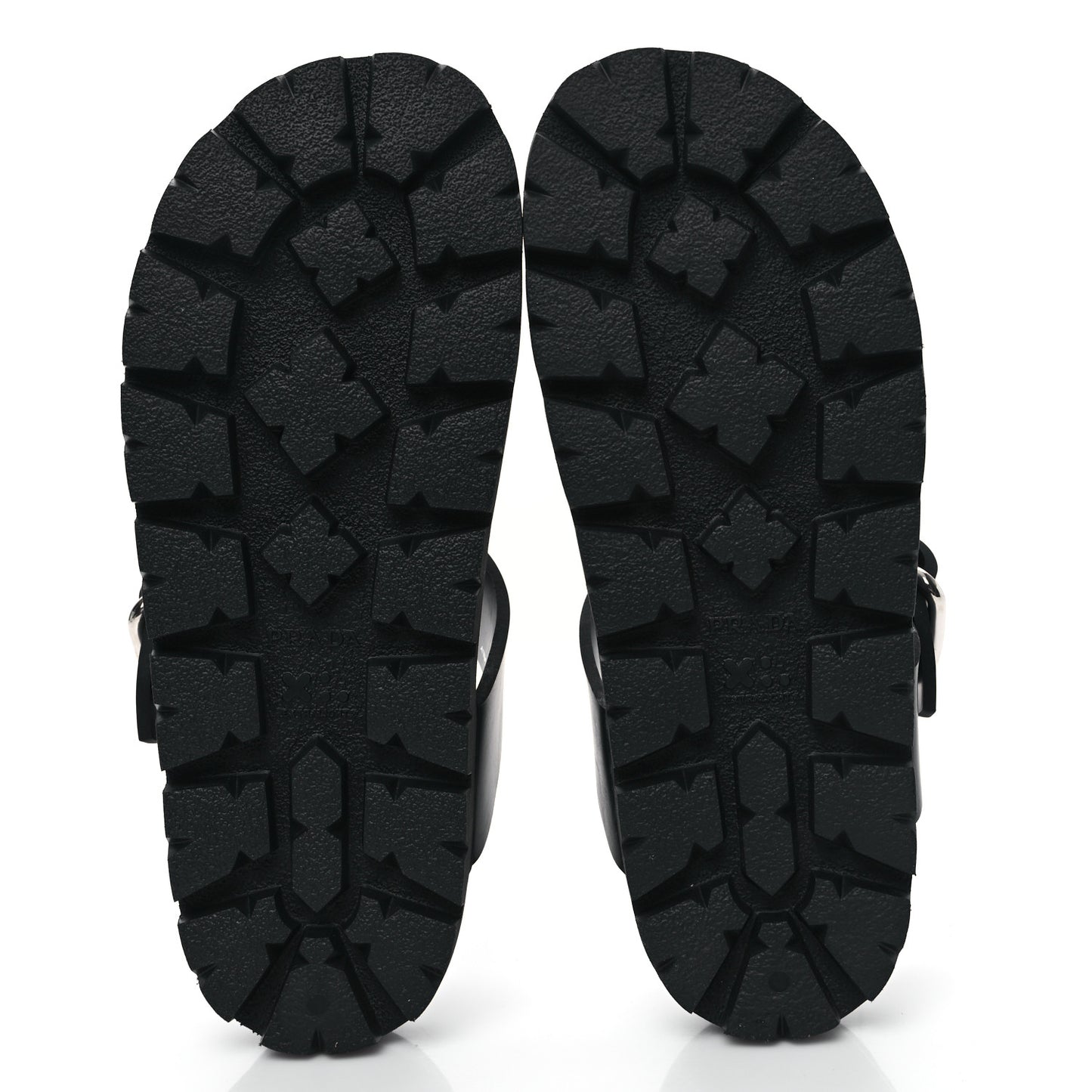 EVA Rubber Buckled Lug Sole 20mm Thong Sandals 38 Black