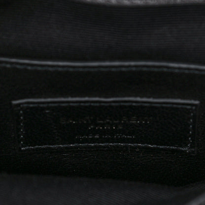 Saint Laurent Sheepskin Matelasse Chevron Monogram Medium College Bag Asphalt 9 of 14