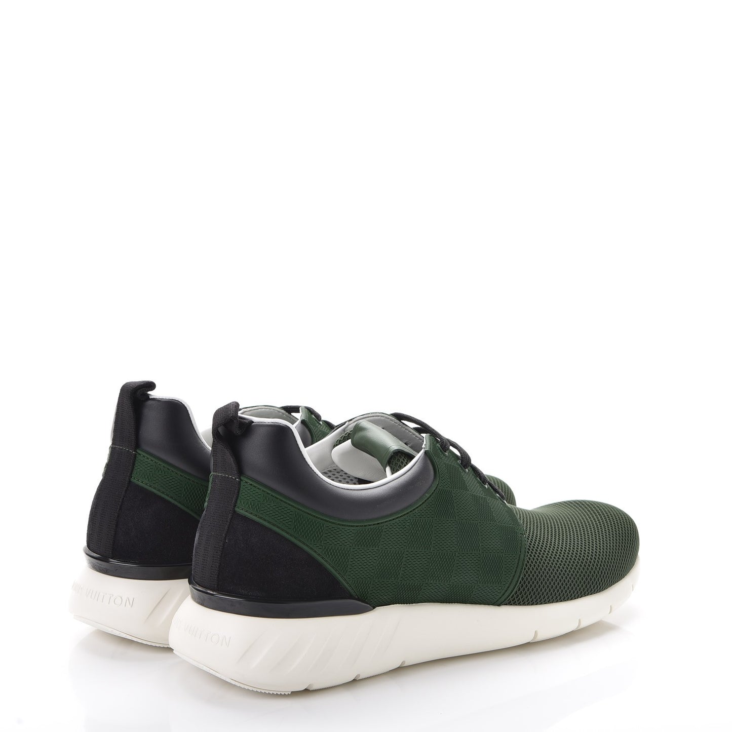 Rubber Mesh Suede Damier Fastlane Low Sneakers 9 Green