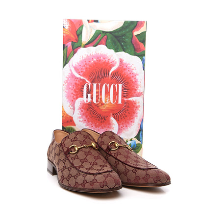 Gucci GG Monogram Granada Kid Mens Horsebit Loafers 10 Sahara Rubino Bright Bordeaux 9 of 9