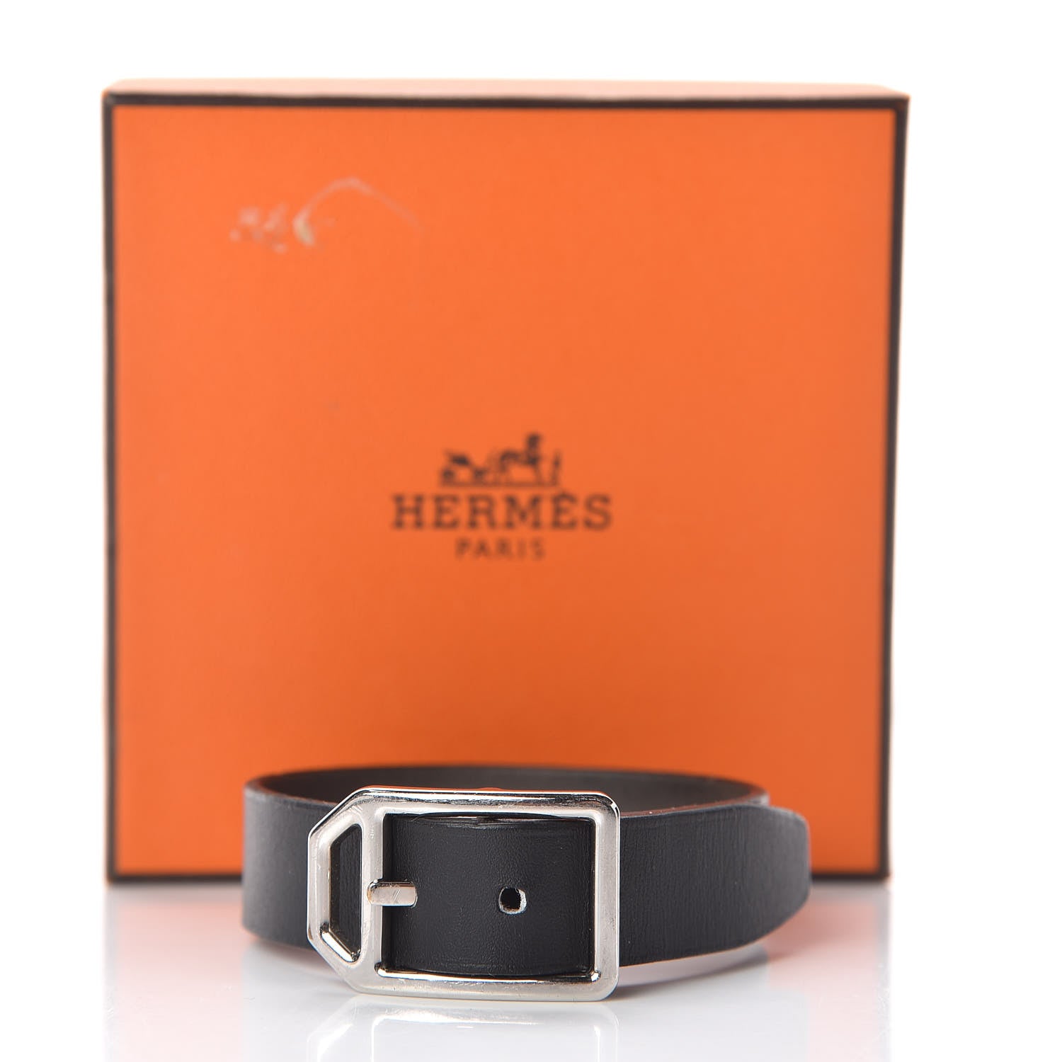 Hermes Chamonix Swift Paddock Bracelet T5 Black Etain 6 of 6