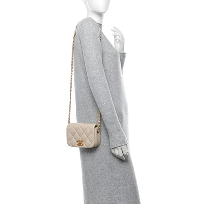 Chanel Calfskin Quilted Mini Nailed CC Flap Bag Beige 2 of 10