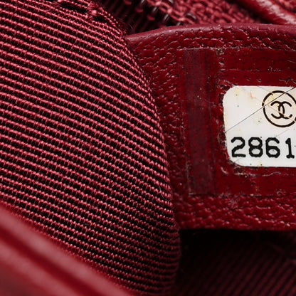 Chanel Lambskin Quilted Chain Infinity Top Handle Flap Burgundy 7 of 13