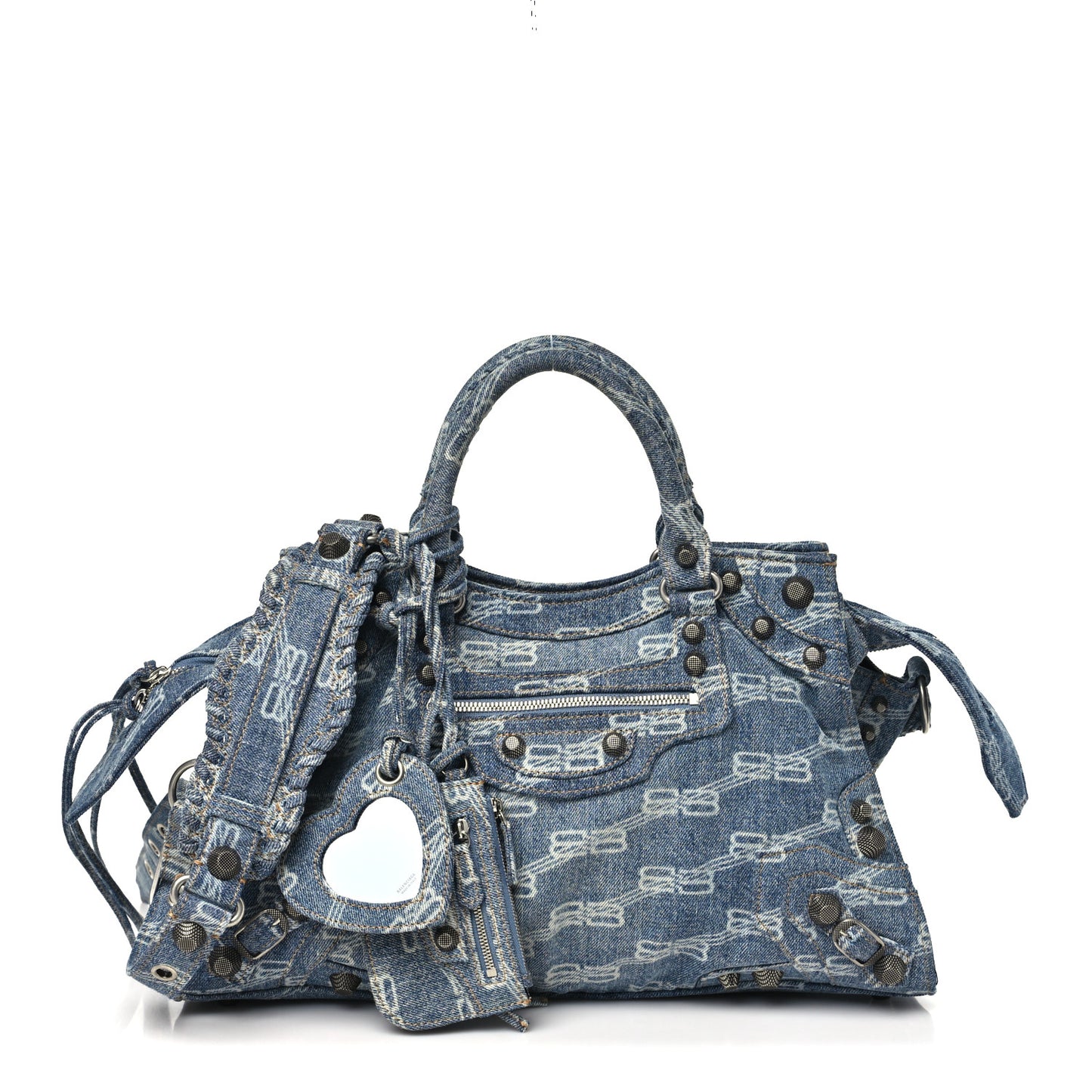 Denim BB Monogram Neo Cagole City Handbag Blue