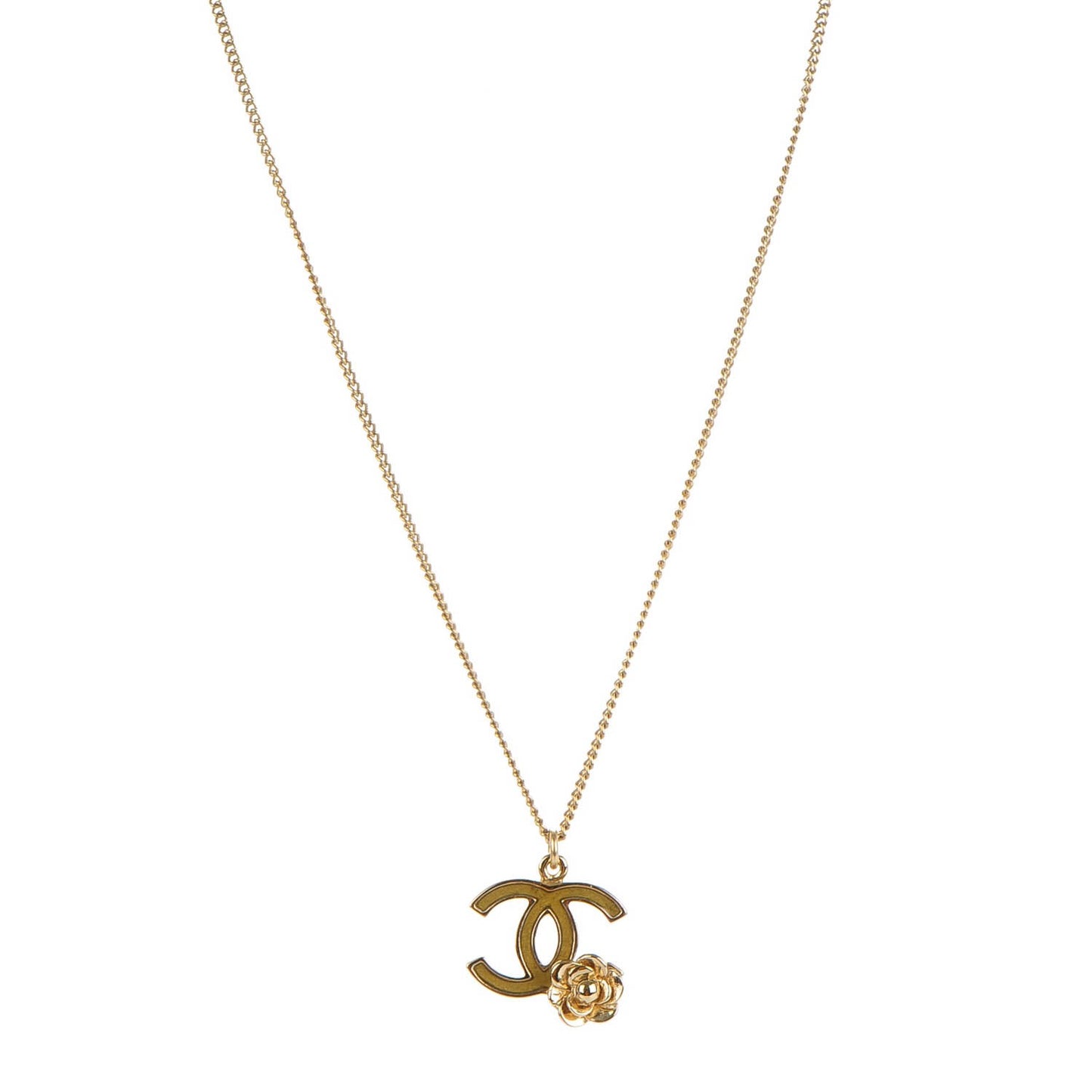 Enamel CC Camellia Necklace Gold