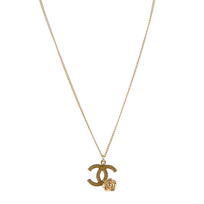 Chanel Enamel CC Camellia Necklace Gold 1 of 5