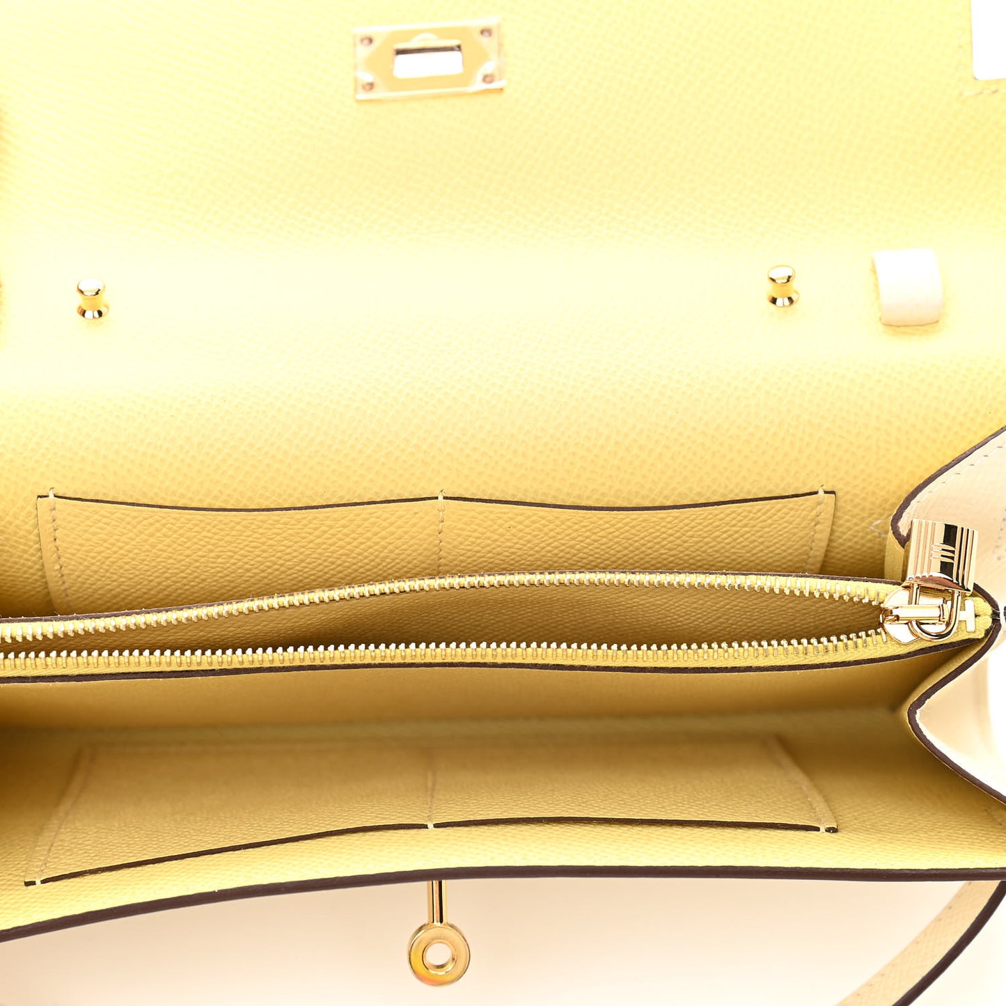 Epsom Verso Kelly Wallet To Go Nata Jaune Poussin
