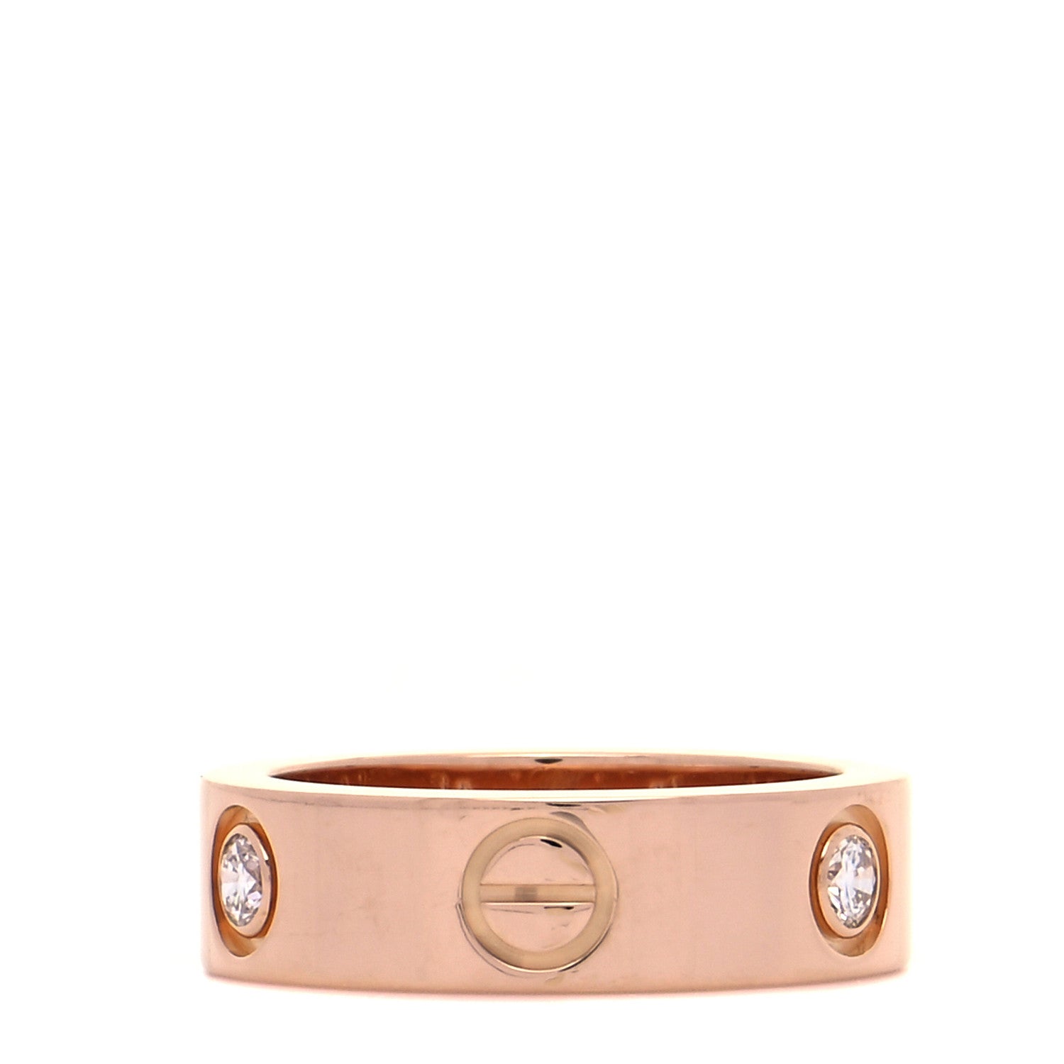 Cartier 18K Pink Gold 3 Diamond 5.5mm LOVE Ring 50 5.25 3 of 5