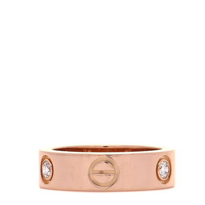Cartier 18K Pink Gold 3 Diamond 5.5mm LOVE Ring 50 5.25 3 of 5