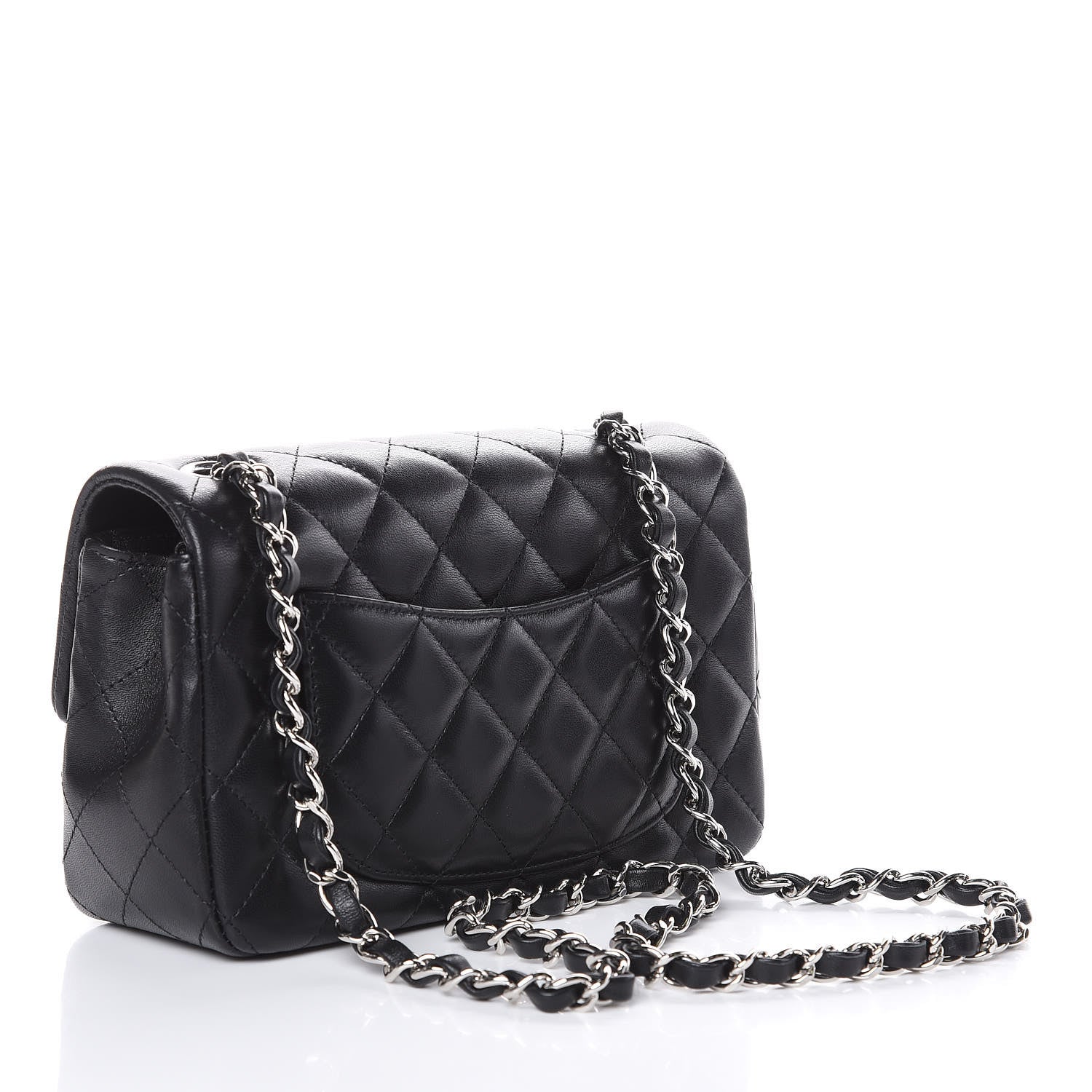 Chanel Lambskin Quilted Mini Rectangular Flap Black 3 of 10