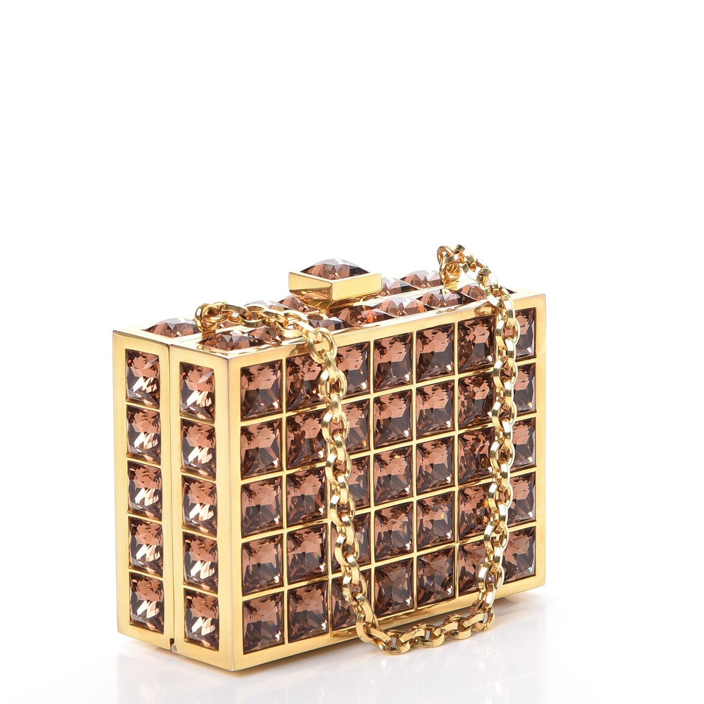 Austrian Crystal Princess Minaudiere Light Brown