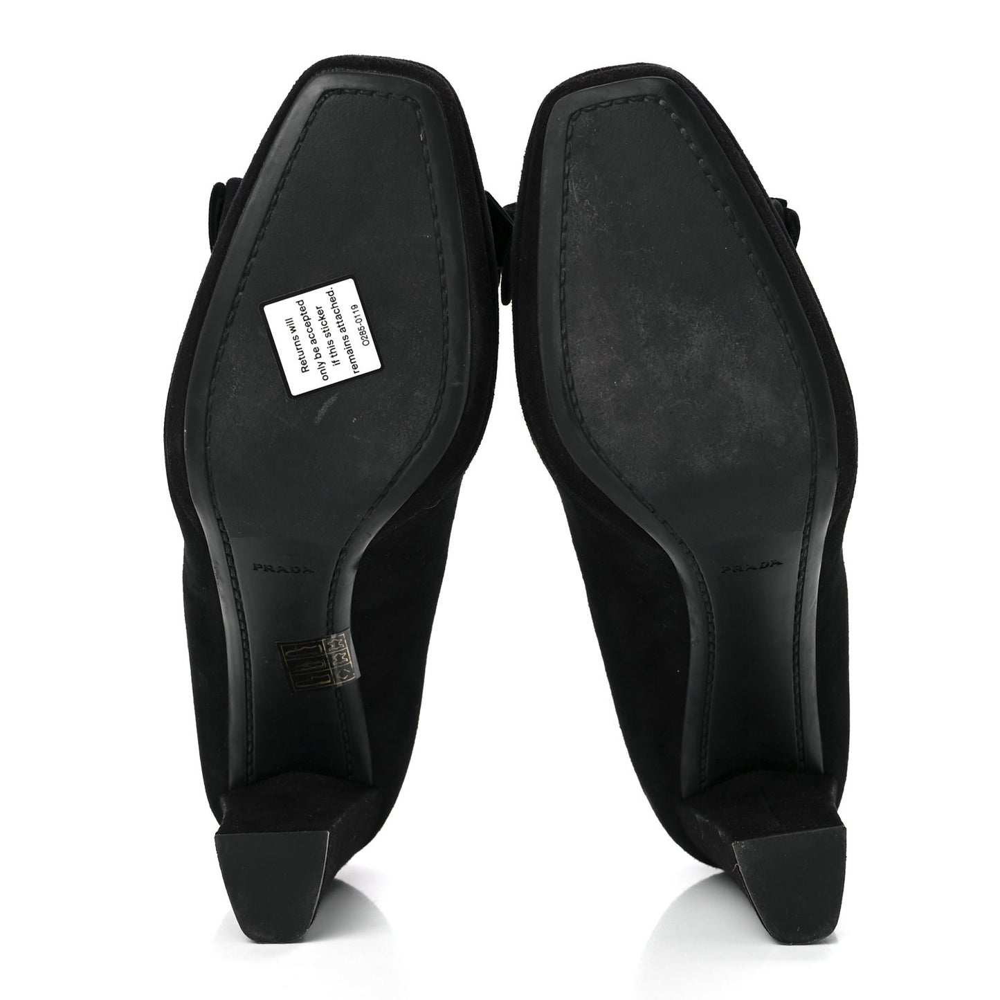 Suede Logo Bow Pumps 38.5 Black
