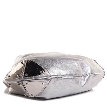 Gucci Leather Large Indy Top Handle Hobo Silver 4 of 7