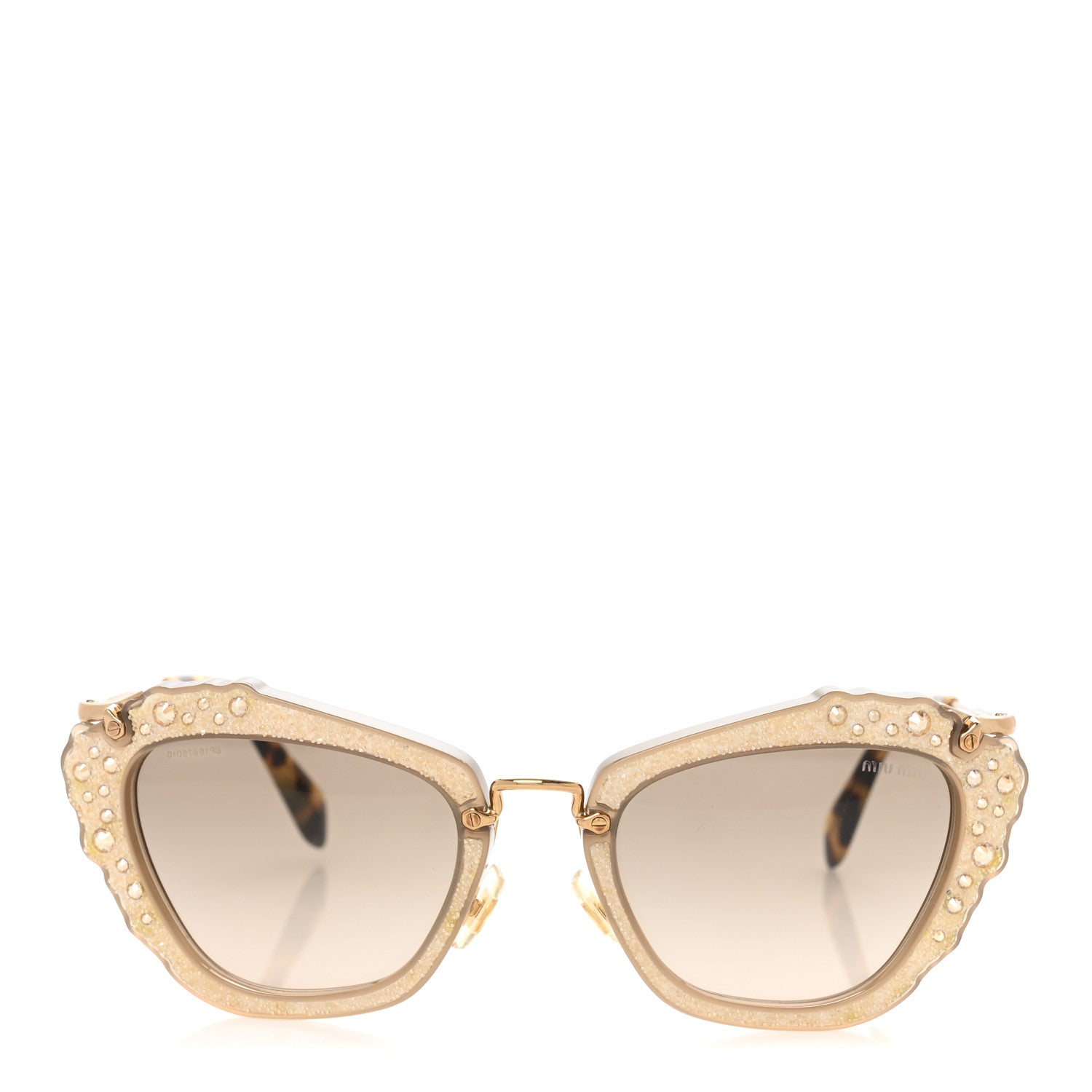 Miu Miu Metal Crystal Cat Eye Sunglasses SMU04Q Gold 2 of 9