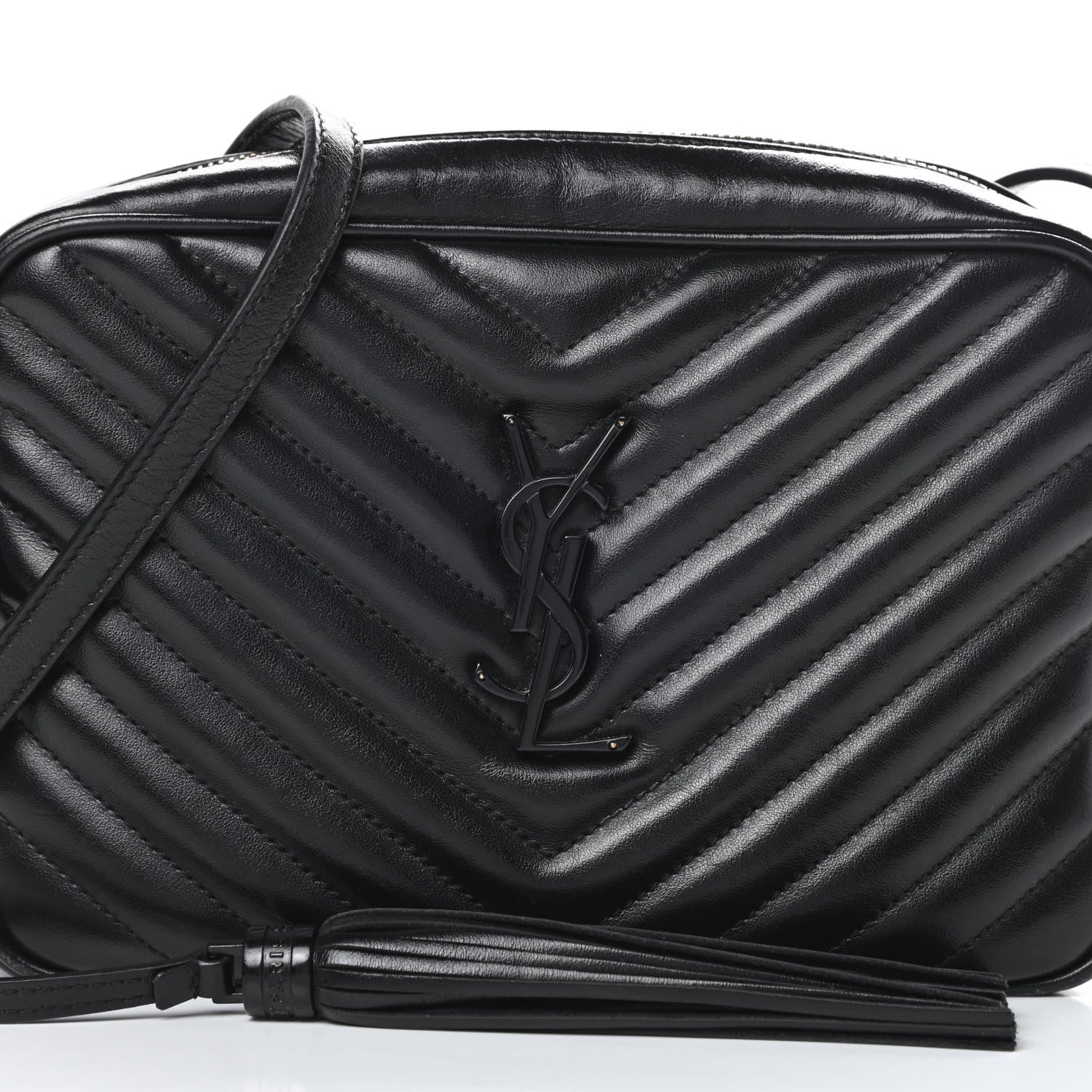 Saint Laurent Calfskin Matelasse Monogram Lou Camera Bag Black 8 of 15