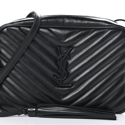 Saint Laurent Calfskin Matelasse Monogram Lou Camera Bag Black 8 of 15