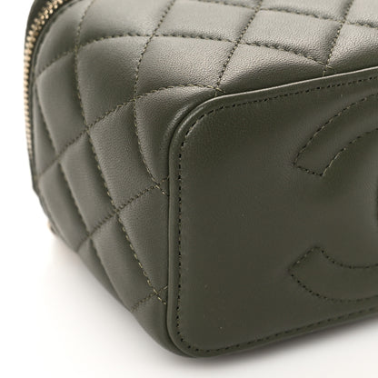 Chanel Lambskin Quilted Pick Me Up Vanity Case Khaki 9 of 10