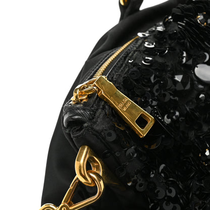 Prada Nylon Sequin Tote Black 12 of 18