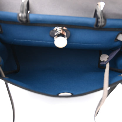Hermes Toile Vache Hunter Herbag Zip Retourne 31 PM Black Blue De Malte 6 of 14