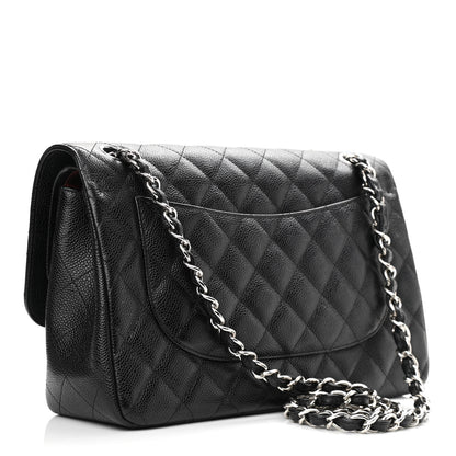 Chanel Caviar Quilted Jumbo Double Flap Black 3 of 12