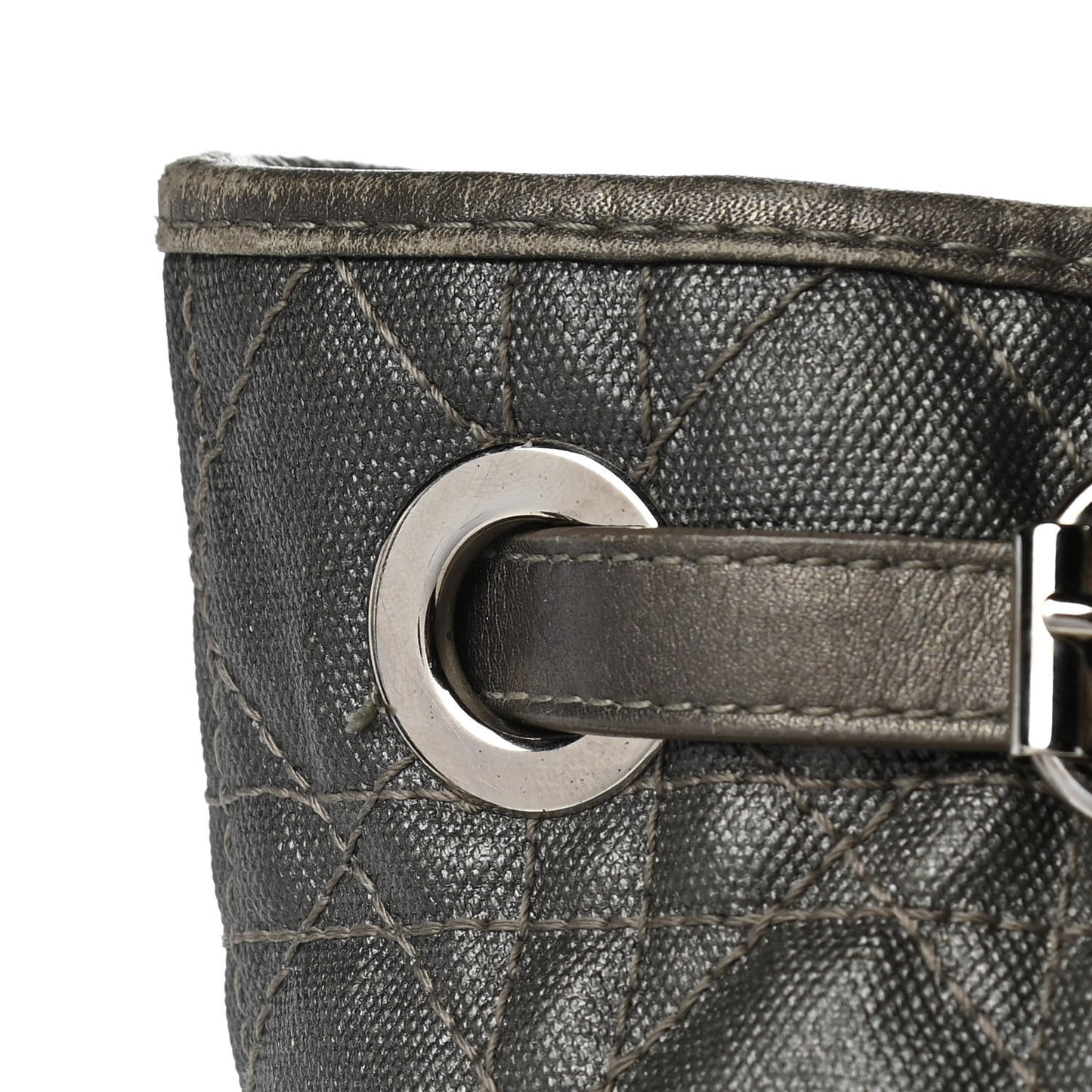 Coated Canvas Cannage Medium Panarea Tote Grey