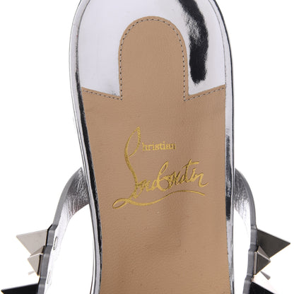 Christian Louboutin Mini Glitter Planet Choc Flat Mules 37.5 Silver 8 of 9