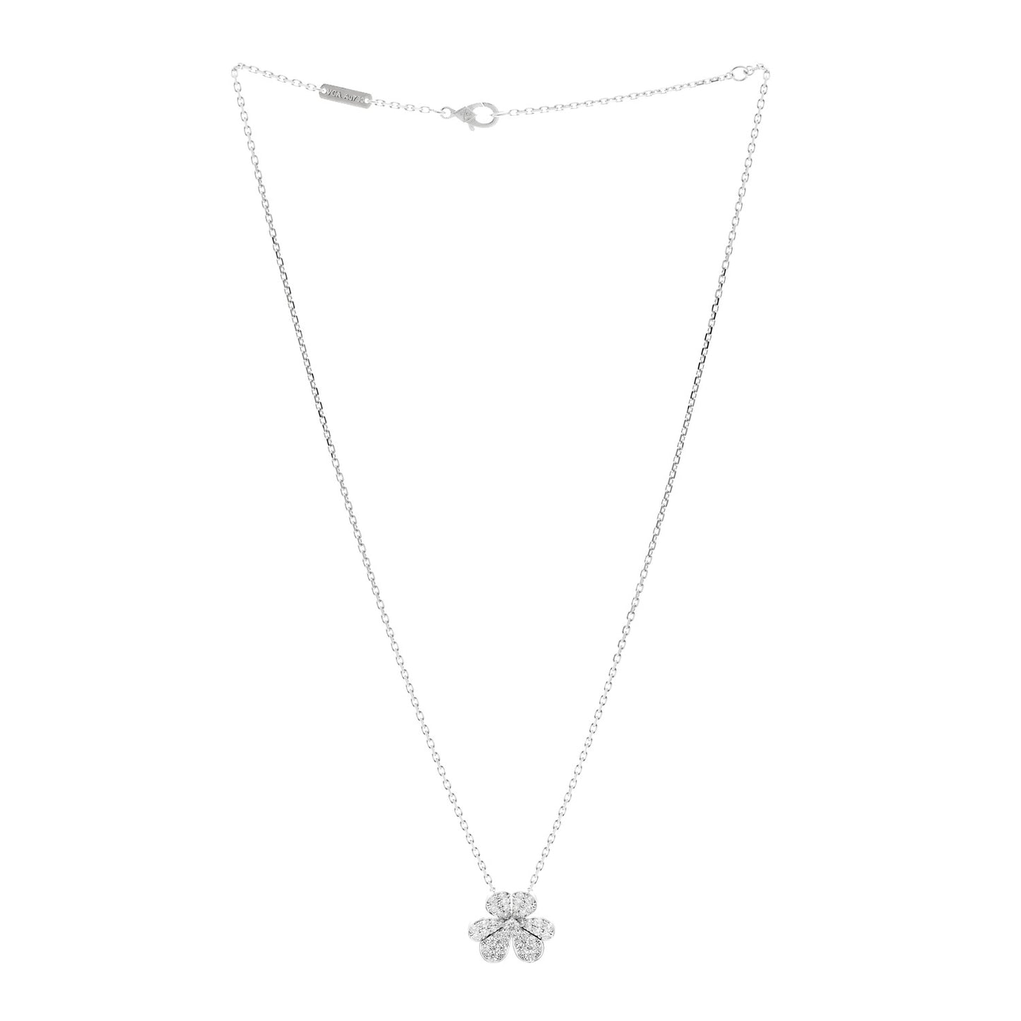 18K White Gold Diamond Small Frivole Pendant Necklace